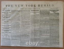Civil War Jan. 1861 New York Herald Newspaper, bound