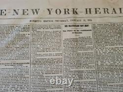 Civil War Jan. 1861 New York Herald Newspaper, bound