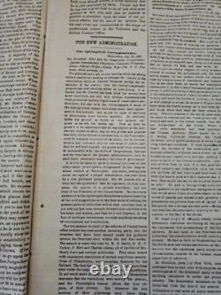 Civil War Jan. 1861 New York Herald Newspaper, bound
