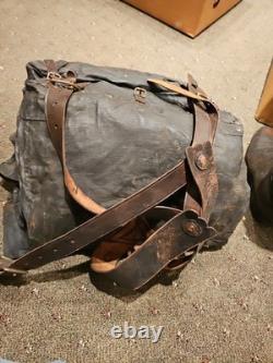 Civil War Knap Sack Leather All Straps Present With Carrying Straps