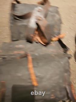 Civil War Knap Sack Leather All Straps Present With Carrying Straps