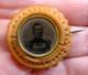 Civil War Major General Franz Sigel 1864 PIN BUTTON Veg Ivory Tintype