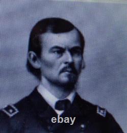 Civil War Major General Franz Sigel 1864 PIN BUTTON Veg Ivory Tintype