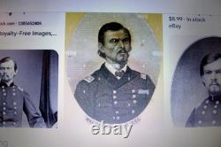 Civil War Major General Franz Sigel 1864 PIN BUTTON Veg Ivory Tintype