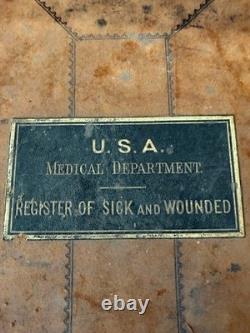 Civil War Medical General Hospital Register of Sick & Wounded 1860s