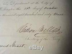 Civil War Navy Gideon Welles signed Naval Commission
