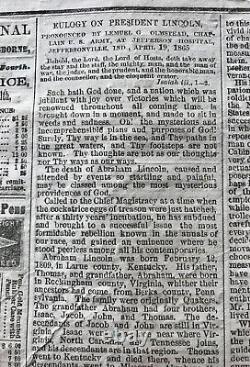 Civil War Newspaper Louisville Journal April 1865 Lincoln Funeral Booth Letter