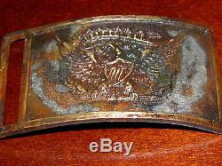 Civil War Officer's Eagle Belt Plate Rec. Shenandoah River Bench Marked No. 409