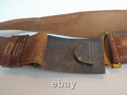 Civil War Officers Belt Plate & matching Keeper on Brown Leather Artillery Belt