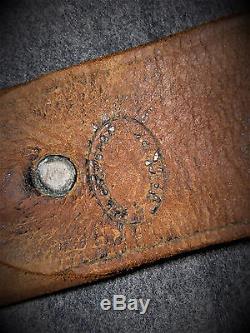 Civil War Officers Benchmarked Belt Plate WithMaker's Marked Leather Belt