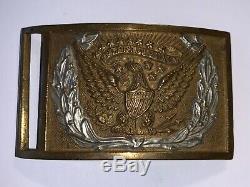 Civil War Original Officers Belt Buckle with Silver Wreath