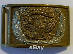 Civil War Original Officers Belt Buckle with Silver Wreath