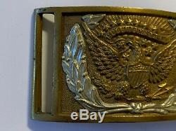 Civil War Original Officers Belt Buckle with Silver Wreath