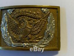 Civil War Original Officers Belt Buckle with Silver Wreath