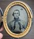 Civil War Oval 1/9 Tintype Photo Of Potential Confederate Navy Sailor