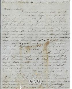 Civil War Private PA 8th Tanfield Writes Of Colonel, Clerk Taken Prisoner