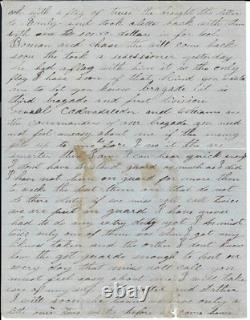 Civil War Private PA 8th Tanfield Writes Of Colonel, Clerk Taken Prisoner
