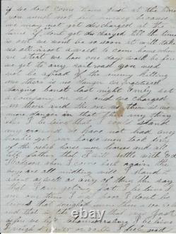 Civil War Private PA 8th Tanfield Writes Of Colonel, Clerk Taken Prisoner