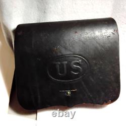 Civil War Relic orignal US M1855 Cartridge box withtins excellent Cond. $525.00