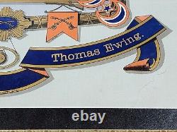 Civil War Service Record Captain Thomas Ewing Military Army Framed Strickler