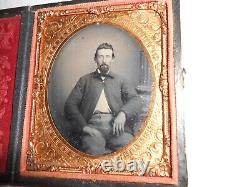 Civil War Soldier 1/6 Plate Ambrotype- Full Case