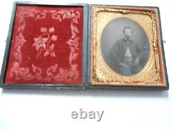 Civil War Soldier 1/6 Plate Ambrotype- Full Case