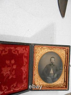 Civil War Soldier 1/6 Plate Ambrotype- Full Case