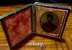 Civil War Soldier 1/9 Tintype, Union Soldier Identified And How Killed, In Case