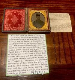 Civil War Soldier 1/9 Tintype, Union Soldier Identified And How Killed, In Case