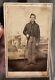 Civil War Soldier CDV Armed Federal Cavalry With Possible ID Pennsylvania Cavalry