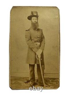 Civil War Soldier CDV Samuel Johnson Company F, 27th Pennsylvania with Sword