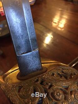Civil War Staff And Field Sword Import Blade Marked. Nice One
