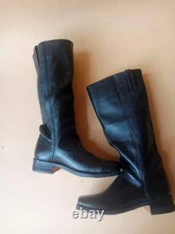Civil War Stove Pipe Boot, Handmade upper to sole Genuine Black Leather Boot Shoe