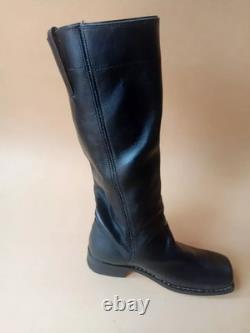 Civil War Stove Pipe Boot, Handmade upper to sole Genuine Black Leather Boot Shoe