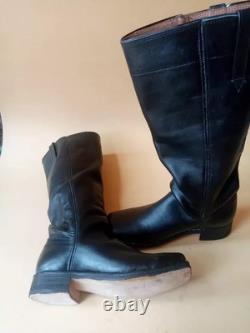 Civil War Stove Pipe Boot, Handmade upper to sole Genuine Black Leather Boot Shoe