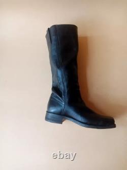 Civil War Stove Pipe Boot, Handmade upper to sole Genuine Black Leather Boot Shoe