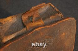 Civil War USN Cannoneer Fuse Box'Navy Yard NY 1863' Brown Leather Pouch, Rare