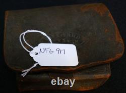 Civil War USN Cannoneer Fuse Box'Navy Yard NY 1863' Brown Leather Pouch, Rare