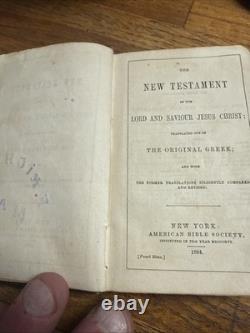 Civil War US 65th New York Infantry High Grade Leather Pocket Bible Identified