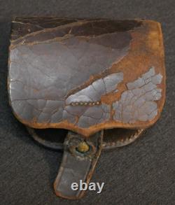 Civil War US Federal Union Army Cartridge Belt Cap Box Leather Field Issued Cond