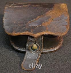 Civil War US Federal Union Army Cartridge Belt Cap Box Leather Field Issued Cond
