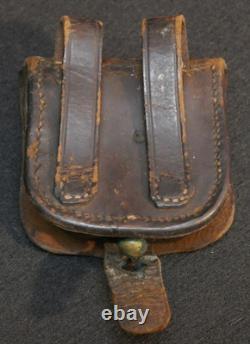 Civil War US Federal Union Army Cartridge Belt Cap Box Leather Field Issued Cond