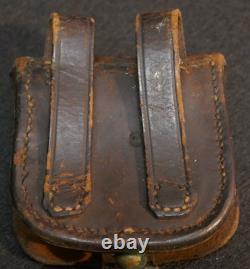 Civil War US Federal Union Army Cartridge Belt Cap Box Leather Field Issued Cond