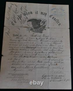 Civil War US Union Discharge 28th & 147th Regt. Pennsylvania Infantry Gettysburg