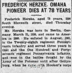 Civil War US Union Discharge 28th & 147th Regt. Pennsylvania Infantry Gettysburg