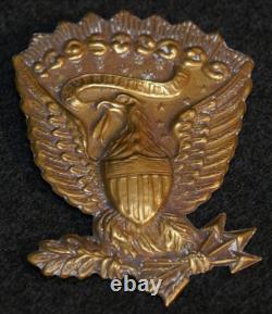 Civil War U. S. Federal Army M1858 National Eagle Hat & Forge Cap Insignia Badge