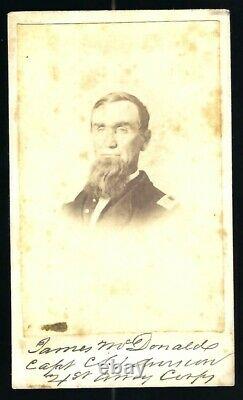 Civil War Union CDV Bvt Major James McDonald 17th Ohio Vols, 21st Corp