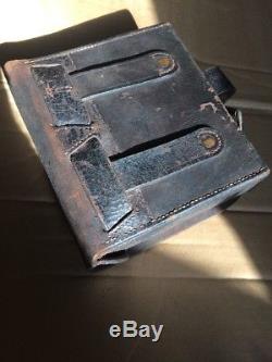 Civil War Union Infantry 69 Cal Cartridge box With Tins Old Original Antique