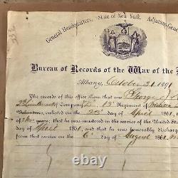 Civil War Union Soldier Enlistment Records 1891 State of New York April 23 1861