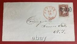 Civil War, Used Union Patriotic Cover, Walcott #3069, Embossed, Stand By The Flag